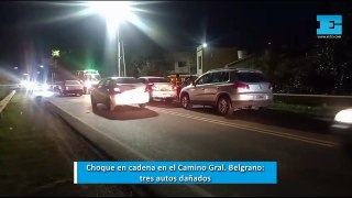 Choque en cadena en el Camino Gral. Belgrano: tres autos afectados