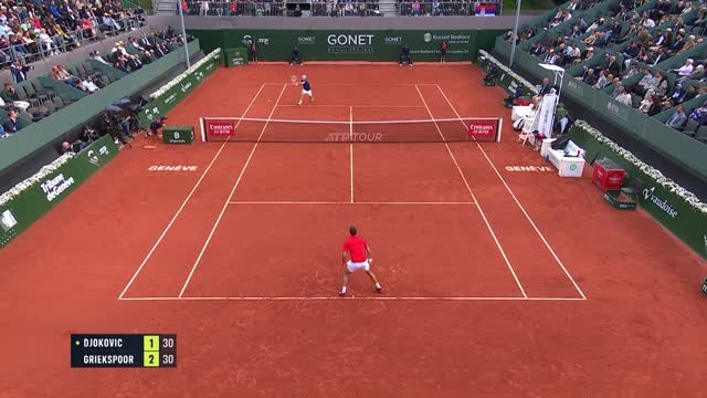 Djokovic overcomes close first set to beat Griekspoor