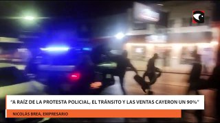 “A raíz de la protesta policial, el tránsito y las ventas cayeron un 90%”