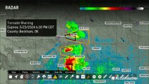 AccuWeather broadcasts live as rotating wall cloud swirls over I-40 in Oklahoma