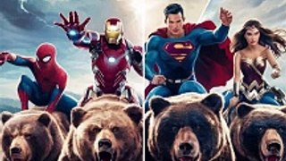 Marvel and DC Superheroes Riding Bears: An Epic Adventure