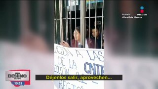 Maestros de la CNTE bloquearon la entrada de la sede nacional de Morena