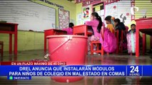 Comas: instalarán módulos prefabricados tras cierre de colegio por goteras