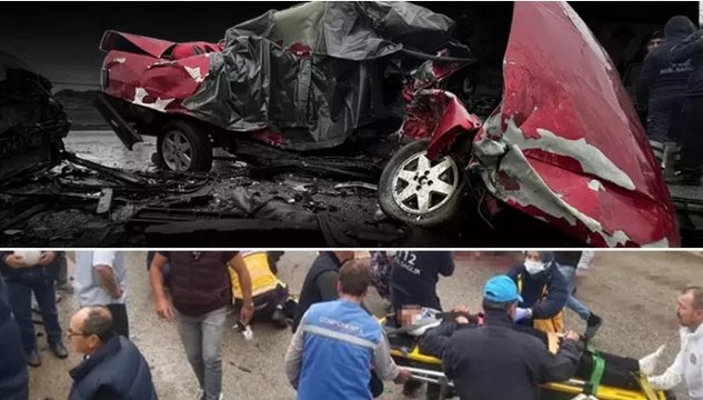 Bursa'nın Osmangazi ilçesinde karşı şeride geçen otomobil, ciple çarpıştı: 2 ölü 1 yaralı
