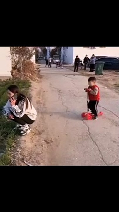 Baby funny riding