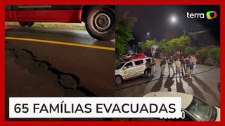 Dezenas de famílias são evacuadas por risco de deslizamento de terra em Cruzeiro do Sul (RS)