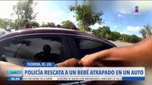 VIDEO: Policía rescata a un bebé atrapado en un automóvil
