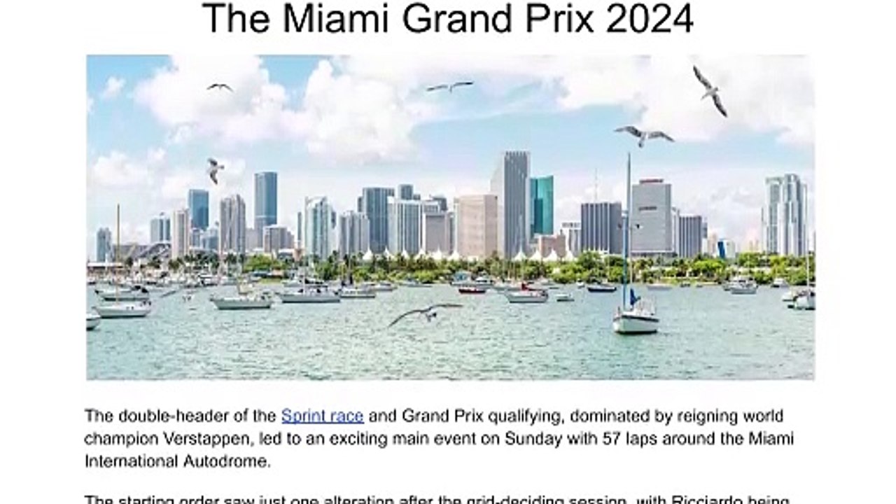 The Miami Grand Prix 2024 | Gareth Booth Sports