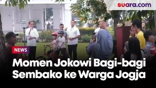 Ditemani Jan Ethes, Jokowi Bagi-bagi Sembako ke Ribuan Warga Jogja