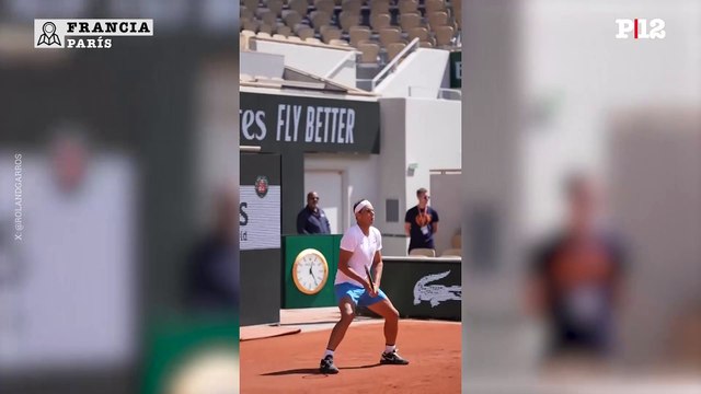 Rafael Nadal entrena en Roland Garros de cara al torneo del 2024