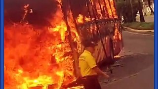 Incendio de Bus en La  Uruca