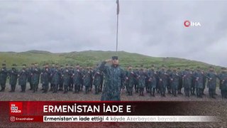 Ermenistan'ın iade ettiği 4 köyde Azerbaycan bayrağı göndere çekildi