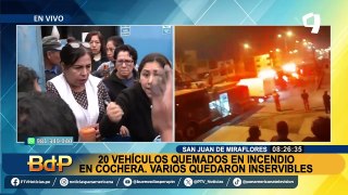¡Se quedaron sin sus herramientas de trabajo!: Cochera se incendia y deja más de 20 vehículos calcinados en SJM