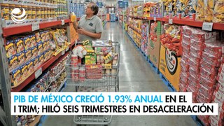 PIB de México creció 1.93% anual en el I Trim; hiló seis trimestres en desaceleración