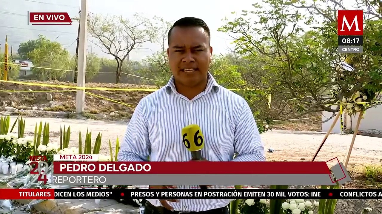 Colocan flores y veladoras en lugar de la tragedia en San Pedro