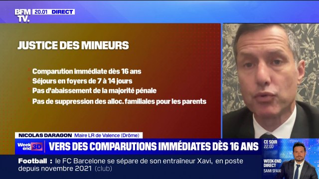 Justice des mineurs: Il y a une forme de prise de conscience, de lucidité selon Nicolas Daragon, maire LR de Valence (Drôme)