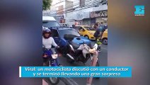 Viral: un motociclista discutió con un conductor y se terminó llevando una gran sorpresa