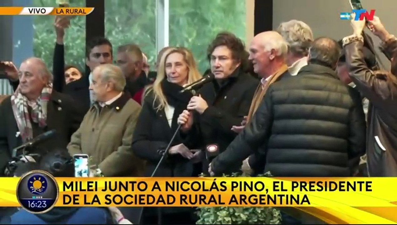 Milei en La Rural: “Vamos a eliminar el Impuesto Pais y luego las retenciones para que el campo sea libre”