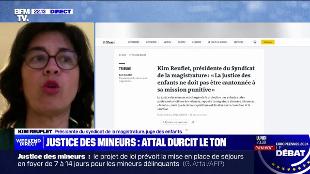 Délinquance des mineurs: Les magistrats sont en colère d'entendre toujours les mêmes poncifs , affirme Kim Reuflet (présidente du syndicat de la magistrature)