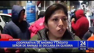 Cooperativa declarada en quiebra causa indignación en ahorristas de Apurímac y Nasca