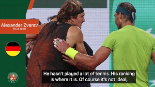 Zverev expecting best Nadal in the draw no-one wanted at Roland Garros