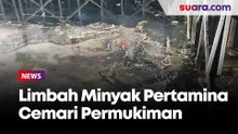 Limbah Minyak Kilang Pertamina Cemari Laut di Permukiman Atas Air Balikpapan