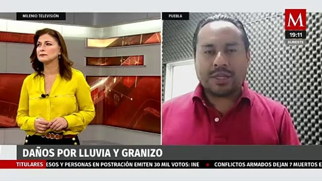 Fuertes lluvias y granizadas causan estragos en Puebla