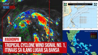 #AghonPH Tropical Cyclone Wind Signal no. 1, itinaas sa ilang lugar sa bansa | GMA Integrated Newsfeed
