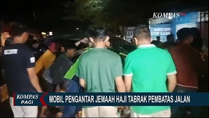 Video herunterladen: Mobil Pengantar Jemaah Haji Tabrak Pembatas Jalan di Jalur Trans Sulawesi