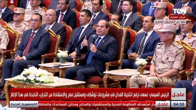 الرئيس السيسي: أنا عايز بأقل كمية مياه أطلع أكبر كمية محاصيل