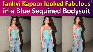 Janhvi Kapoor styles her Shimmery personalized ‘Mahi’ Bodysuit with cargo pants