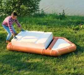 Creating a sturdy raft from plastic pipes and foam!