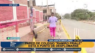 Escolares están en riesgo: denuncian que pared de colegio está a punto de colapsar en SJM