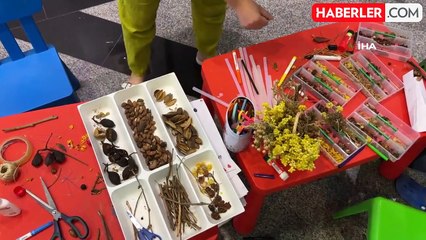 Bitkilerden yapılan heykeller sergisi Mersin'de açıldı