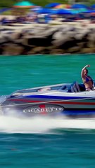 7 Police may need a helicopter next time if they want to catch up with this Cigarette Racing 39 Top Gun!  filmed from the Haulover Inlet jetty in Bal Harbour, Florida