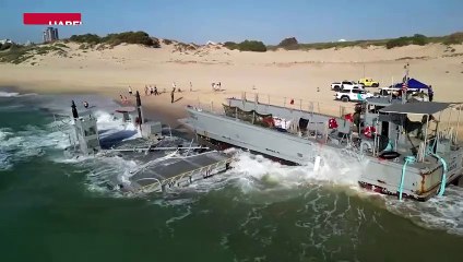 ABD'nin Gazze'de kurduğu geçici limanın bir parçası sürüklenerek karaya oturdu