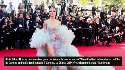 Descargar video: PHOTOS Grimace, transparence et noeud papillon original... Dernier tapis rouge an apothéose pour le 77e Festival de Cannes