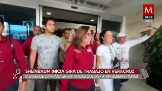 Claudia Sheinbaum arranca gira por Veracruz en entidades que disputan gubernaturas