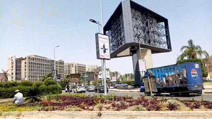 جولة في شارع الواحات في 6 اكتوبر في يوم صعب من درجه الحراره
