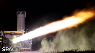 SpaceX's Raptor Engine During A 15 Degree Gimbal Test Fire