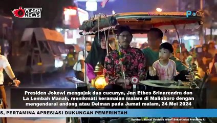 Jokowi bersama Dua Cucunya Naik Andong Keliling Jogja ke Malioboro