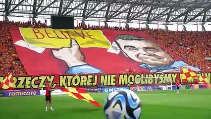 "Młoda Ultra" na meczu Jagiellonii Białystok z Wartą Poznań