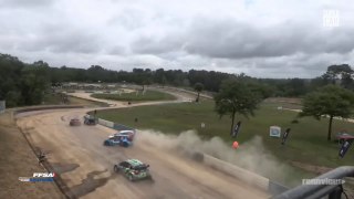 Rallycross France 2024 Faleyras Supercars Q3 Race 2 Start Crash