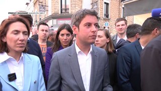 Gabriel Attal : «Je vois bien qu'en face il y a un axe, d'un côté Jean-Luc Mélenchon, et de l'autre Marine Le Pen et Jordan Bardella, qui ne veulent rien changer»