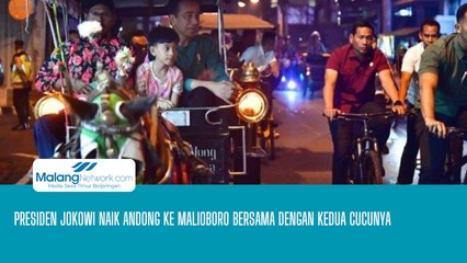 Presiden Jokowi Naik Andong Ke Maliboro Bersama Dengan Kedua Cucunya