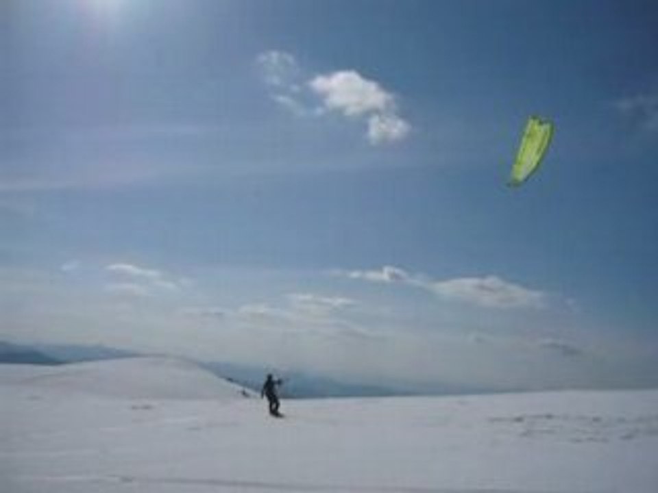 Snowkiting no wind