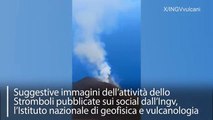 Le immagini dell'attività dello Stromboli: emerge un nuovo hornito alto 20 metri