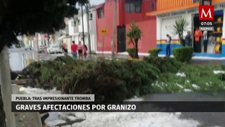 Granizo deja graves afectaciones en Puebla