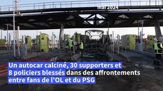 Coupe de France: rixe entre fans de l'OL et du PSG, un bus calciné, des blessés légers