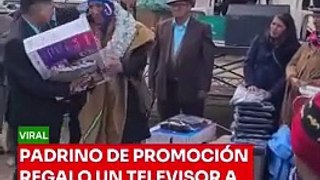 Lo nombran padrino de promoción y sorprendió con los regalos para los estudiantes